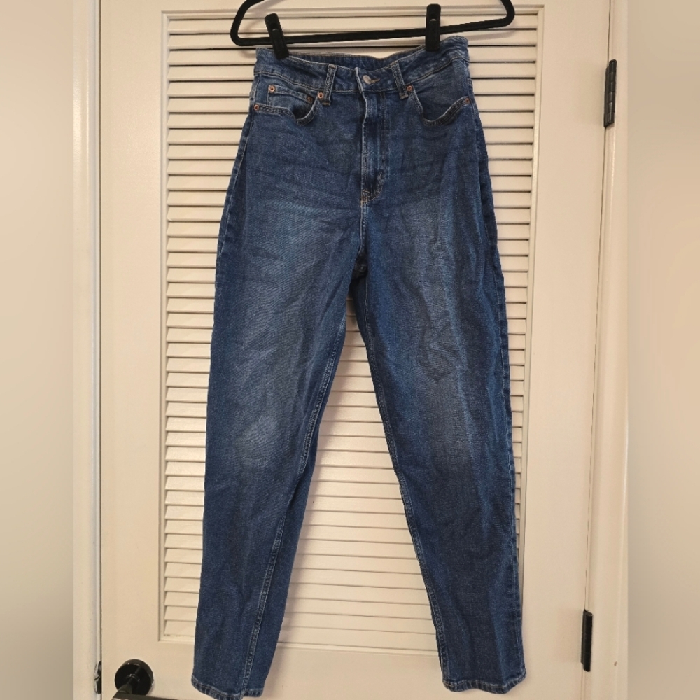 Divided H&M - High-Waisted Denim Cotton Casual Jeans With Pockets